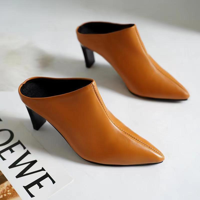 Product Introduction of Dép Lê Nửa, Thời Trang Pháp Thanh Lịch, Phong Cách Mùa Hè, Mũi Nhọn, Có Thể Đeo Ngoài Trời, Dép Giày Cao gót, Dành Cho Nữ, Hàng Mới Về Năm 2024, Bó Sát, 2023 7