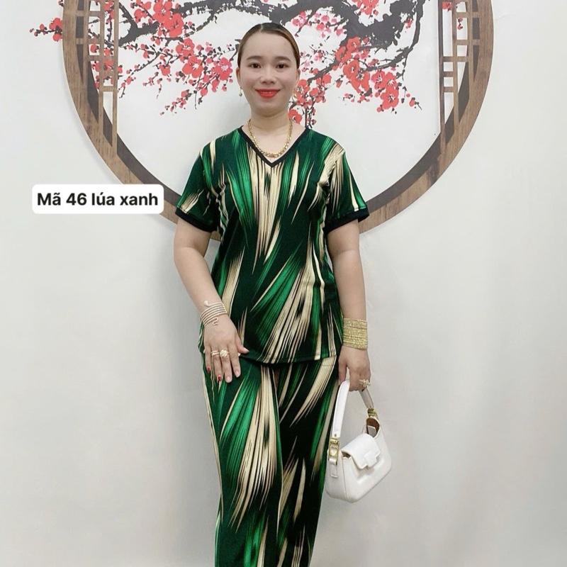 Mã 46  .Bộ Bông Tay Ngắn Quần Dài Cổ Tim Mã 46 Hàn Quốc Co Giãn Bốn Chiều - Women, Nữ xl đội hình màu tím nhạt đen đính nơ cúc một cỡ đồ trang trí riêng biệt-miao silve