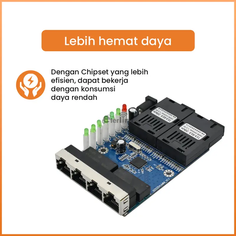 Support POE PCBA 10/100M 2F4E 2 SC 4 RJ45 Ethernet  PCBA Single Mode 5V-12V input 6