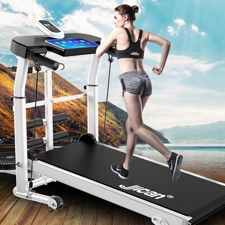 Máy Chạy Bộ Cơ đa năng kèm bàn xoay dây tập thanh gập bụng, Máy chạy bộ tại nhà gấp gọn thông minh