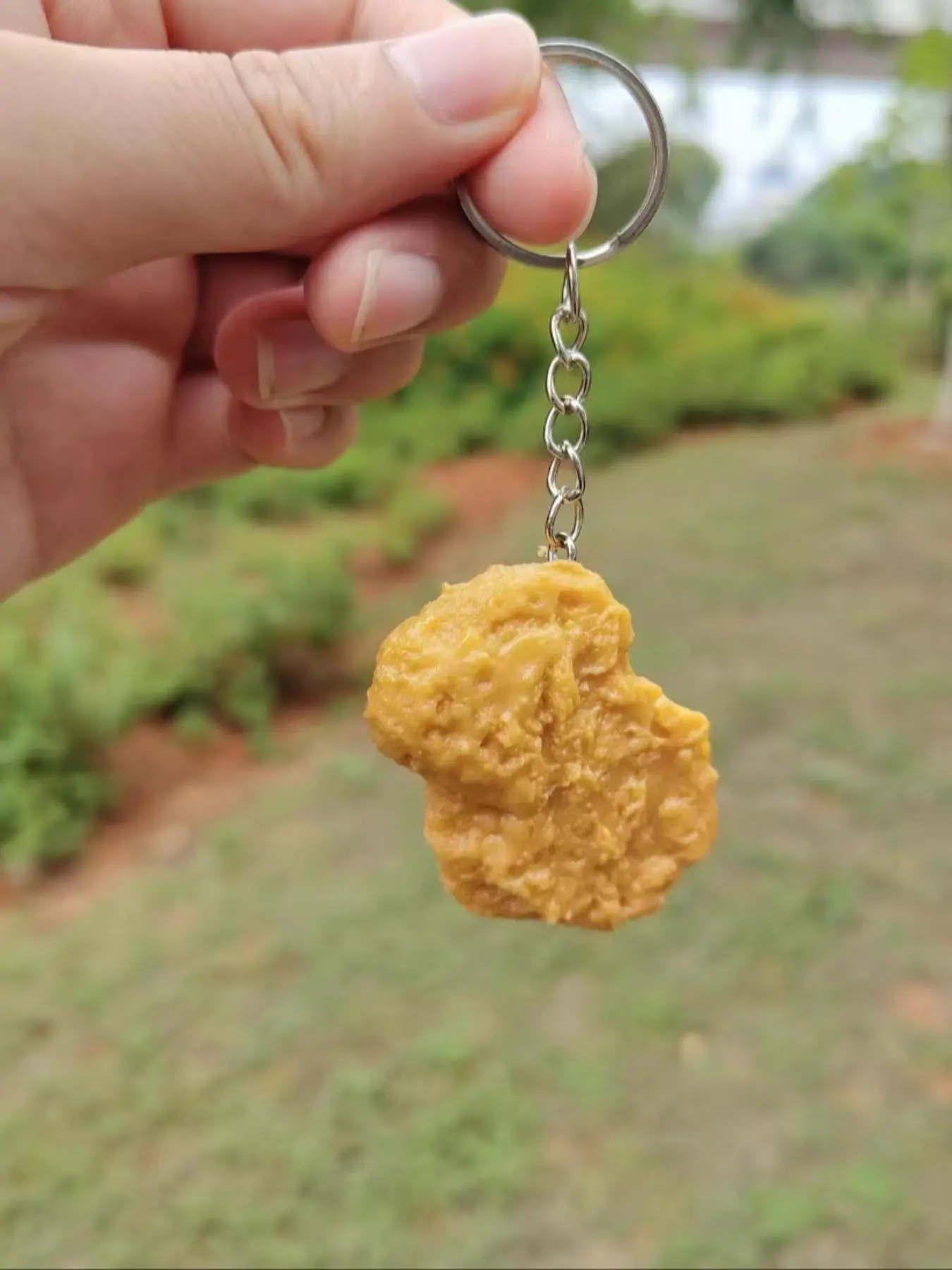 Cute Faux Chicken Nugget Design Pendant Keychain, Geometric Food Series Keychain, Funny Keychain for Men and Women, Daily Life Accessories, Fashion Accessories As Birthday Gifts