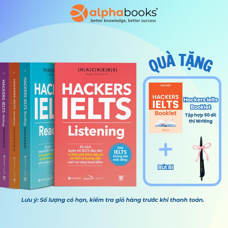 Sách - Combo/ Lẻ 4 Cuốn Hackers IELTS (Listening + Writing + Reading + Speaking) -  Alpha Books