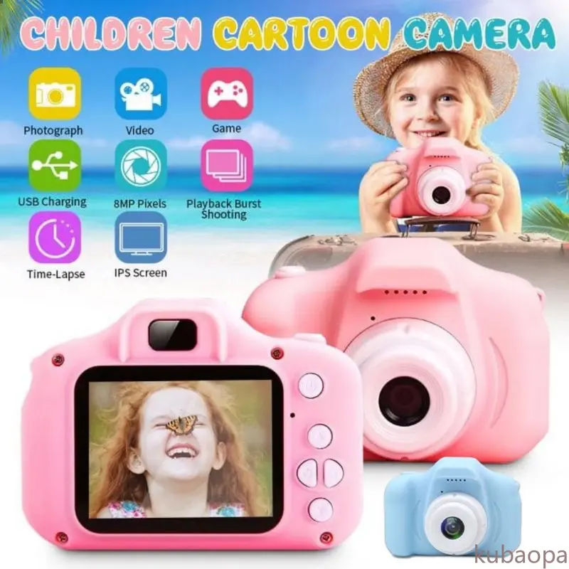 Kamera Digital Anak 12MP HD – Video 1080P, Layar Biru, Hadiah Edukasi & Ulang Tahun, Mainan Fotografi untuk Anak 3-12 Tahun.H 6