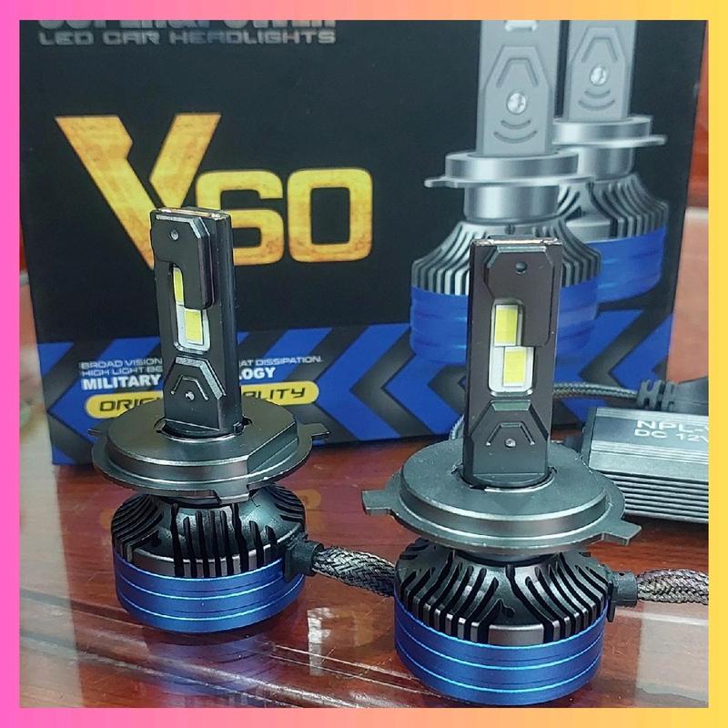 Đèn pha Led V60 Siêu sáng với 24 chip led công suất 120w, có đầy đủ các chân H4, H7, H11, 9005, 9006( Giá 1 bóng) Phụ Tùng Vietnam Multicoloured