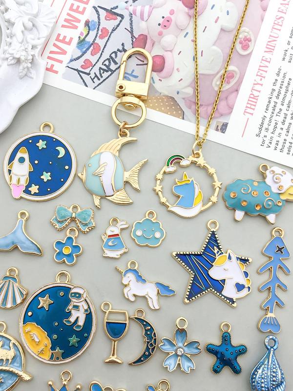 Cute Cartoon Series Pendant, Fashionable Jewelry Making Supplies for Bracelet & Necklace, DIY Jewelry Making Accessories for Women & Girls 6