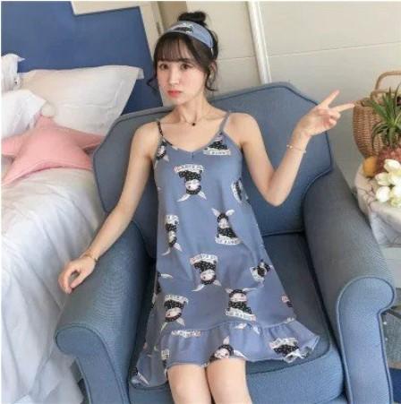 Product Introduction of Váy ngủ hai dây váy mặc nhà dễ thương chất thun cotton phong cách hàn thường dây đai có thể điều chỉnh 12