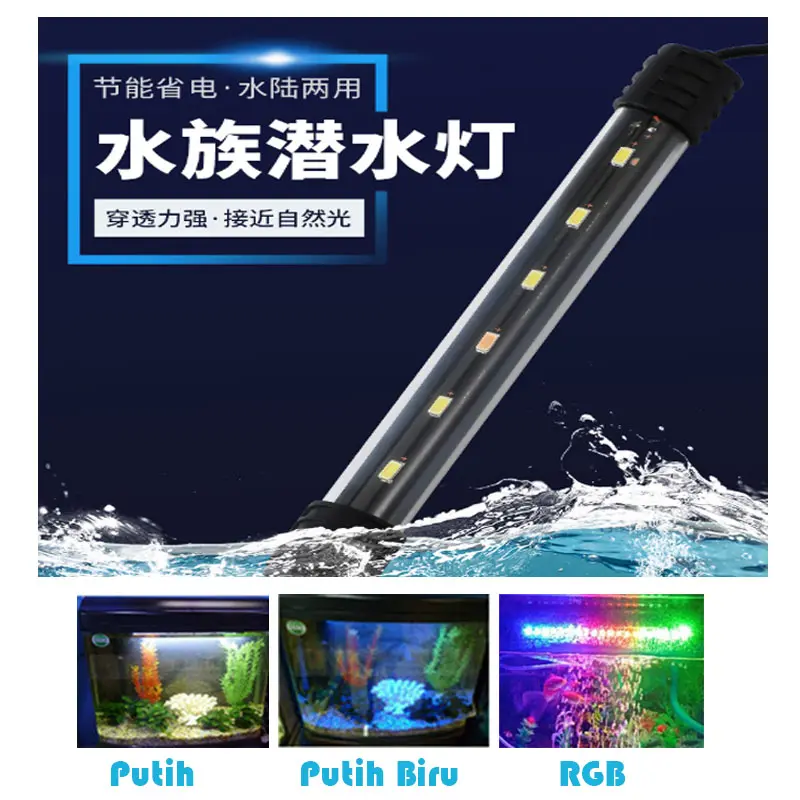 Lampu LED Celup Aquarium T4 20Cm, 30Cm, 40Cm Aquascape - 20CM RANDOM