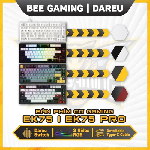 Bàn phím cơ chính hãng Dareu EK75 / EK75 Pro (Led RGB, 75%, Hotswap, Triple Mode)