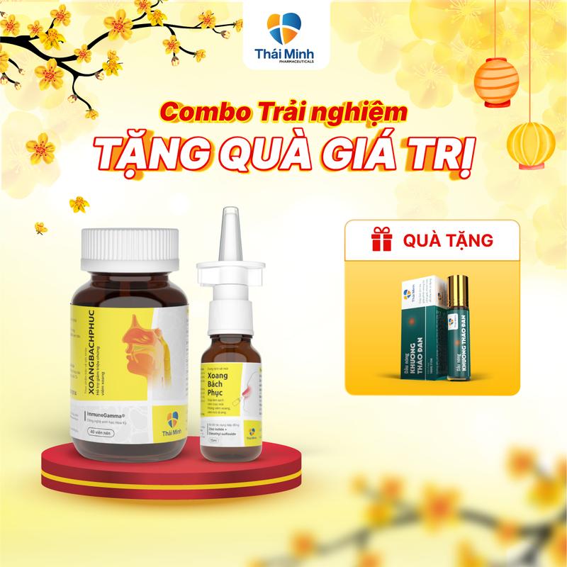 [COMBO TRẢI NGHIỆM: 1 lọ Xoang Bách Phục 40 viên + 1 xịt mũi Xoang Bách Phục 15ml] Hỗ trợ giúp cải thiện ngạt mũi, hắt hơi, sổ mũi - Thành phần thảo dược