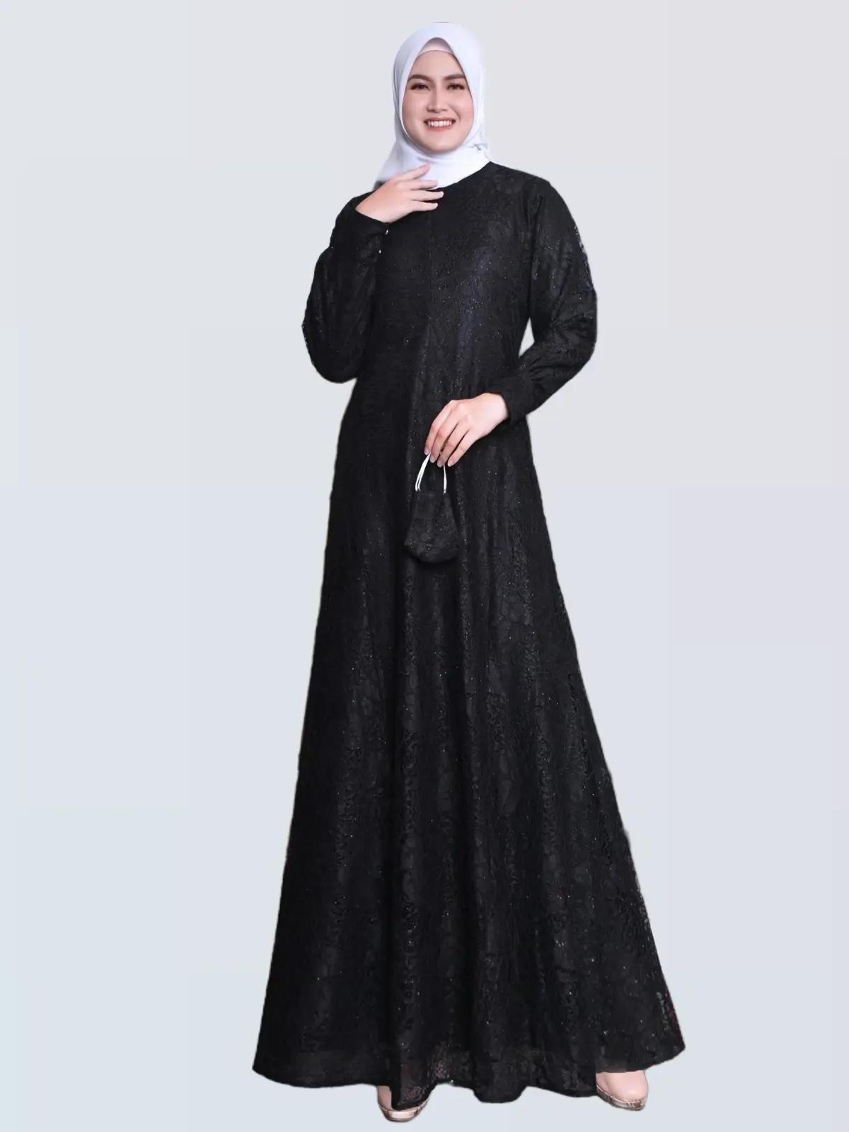 gamis safana gamis burkat jumbo dress kondangan dress pesta free masker Wanita Muslim Mewah Lembut Tebal