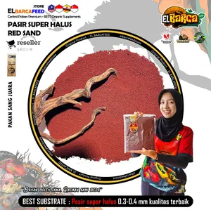 Elbarcafeed PASIR MALANG MERAH RED SAND Premium Grade A super halus 0.3mm untuk Aquarium Aquascape Ikan Hias channa Kualitas Terbaik