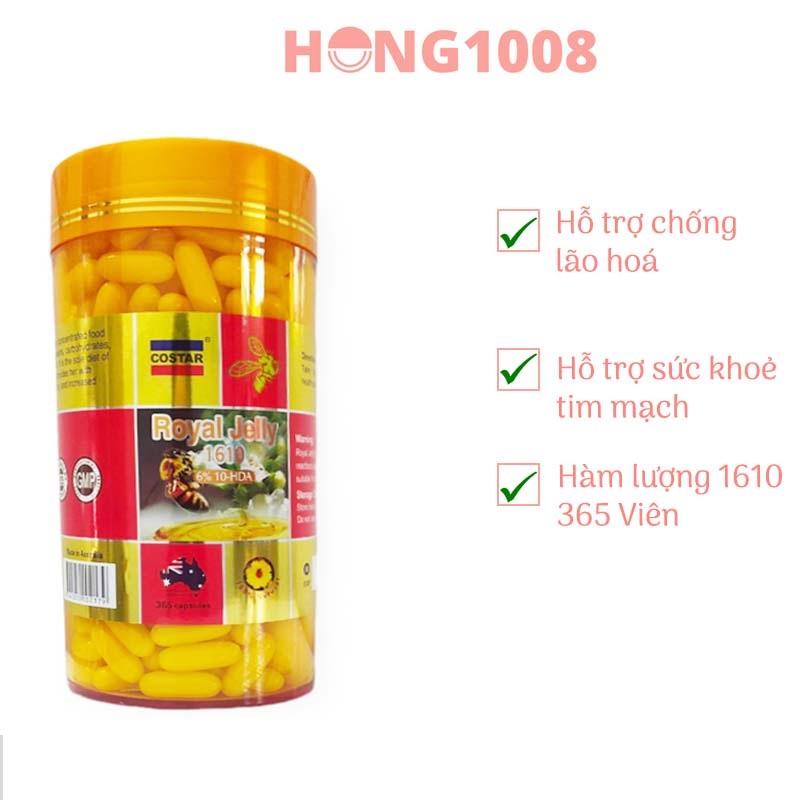 Viên Uống Sữa Ong Chúa Costar Royal Jelly 1610mg 365 viên hỗ trợ đẹp da hong1008