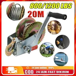 1200/800LBS 10/15/20M Katrol Winch Manual/ Derek Pengangkat Winch/ katrol kanopi sliding manual /Wire Rope Hand Winch Kualitas Tinggi Hand WinchHand Winch / Boat Winch