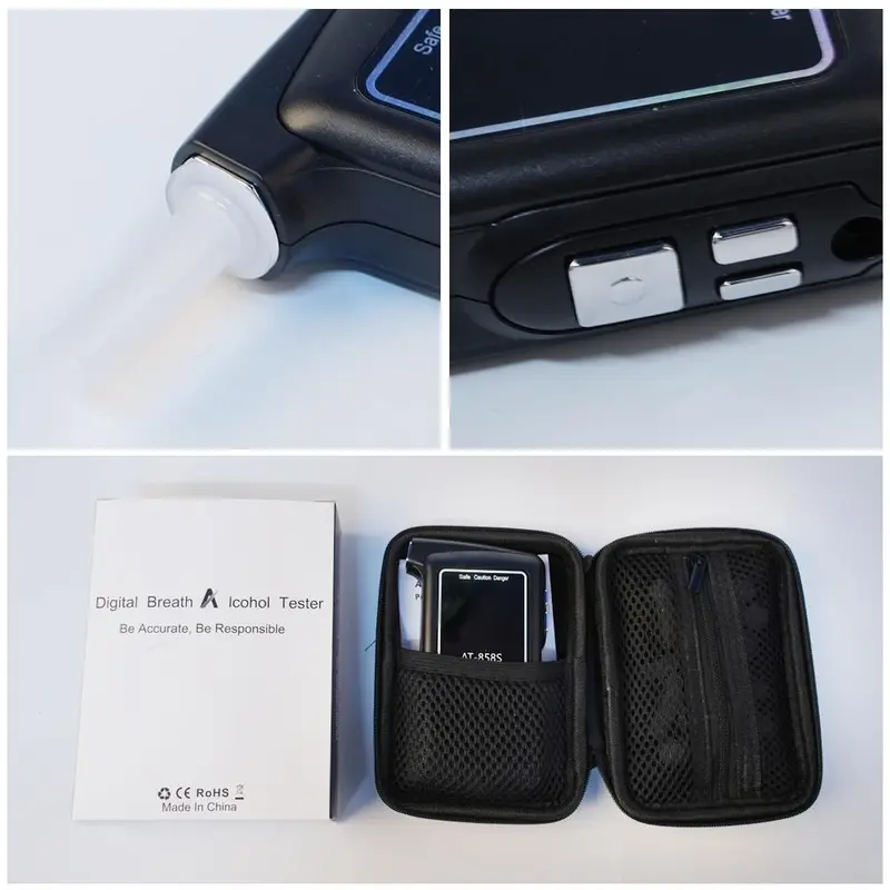 Portable Breath Alcohol Tester, High Accuracy Breathalyzer with 10 Blow Mouths, Multifunctional Handheld Breathalyzer for Personal, Boyfriend Gift 4