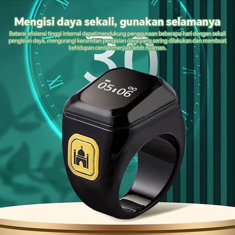 Cincin Tasbih Digital Smart Zikr Ring LED Display Bluetooth Tasbeeh Counter Tahan Air 1