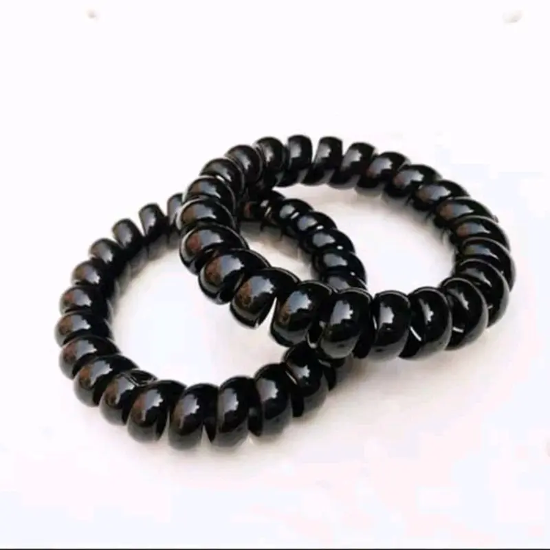 Ikat Rambut spiral besar Hitam 0