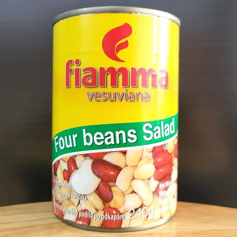 FIAMMA - Lon 400g - ĐẬU HỖN HỢP (đậu đỏ, đậu răng ngựa, đậu bơ, đậu trắng) Ý VESUVIANA Four Beans Salad (HALAL) 0