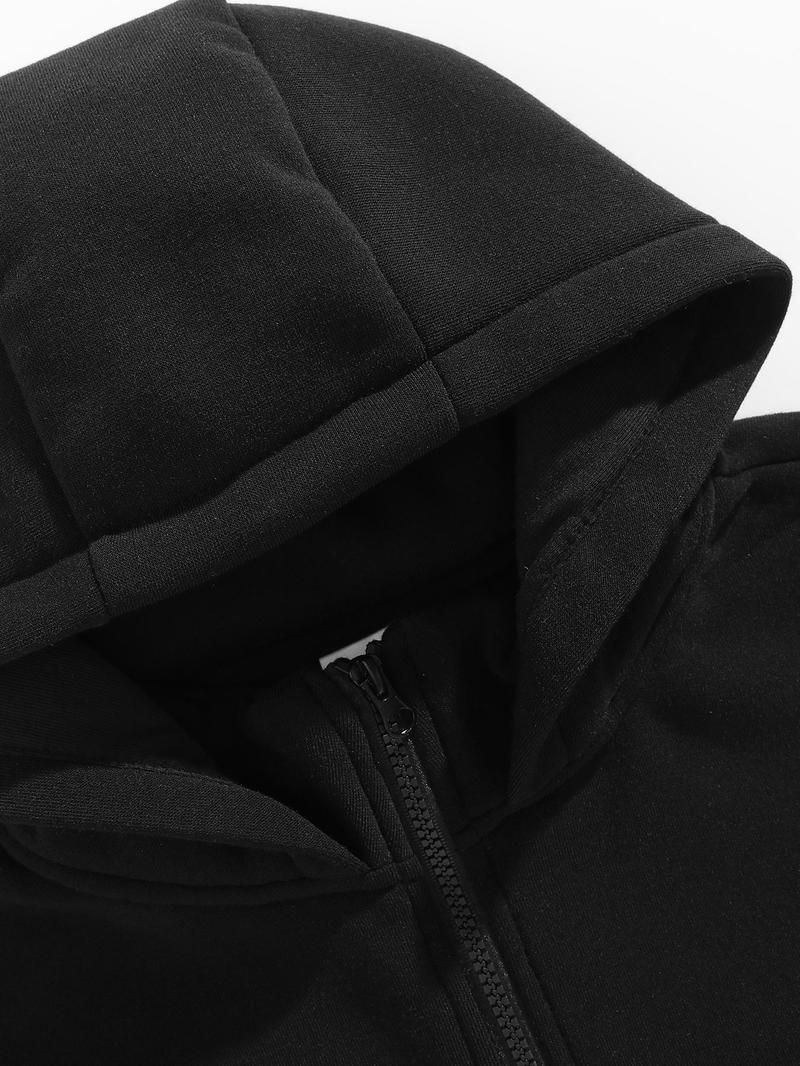 Product Introduction of Men's Solid Color Hoodie, Casual Loose Long Sleeve Hooded Sweatshirt for Spring & Fall, Men's Top for Daily Wear 7