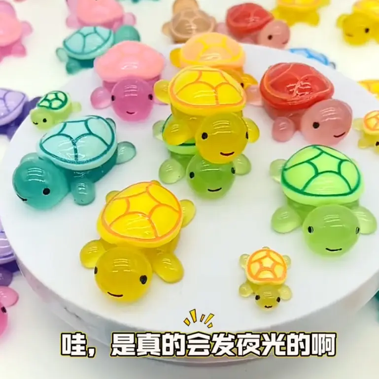 Best-Seller on Douyin Luminous Little Turtle Toy Match-up Luminous Decoration Model Doll Luminous Fish Tank Landscape Wholesale