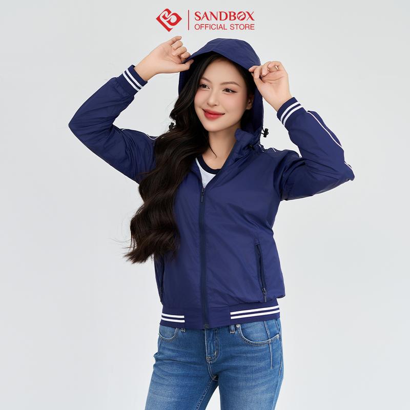 Áo khoác nữ SANDBOX áo gió chất mỏng 2 lớp cao cấp, chống nước nhẹ, thiết kế mũ có thể tháo rời, thoải mái AKG23001-2 (Tổng hợp) Top Jacket Women