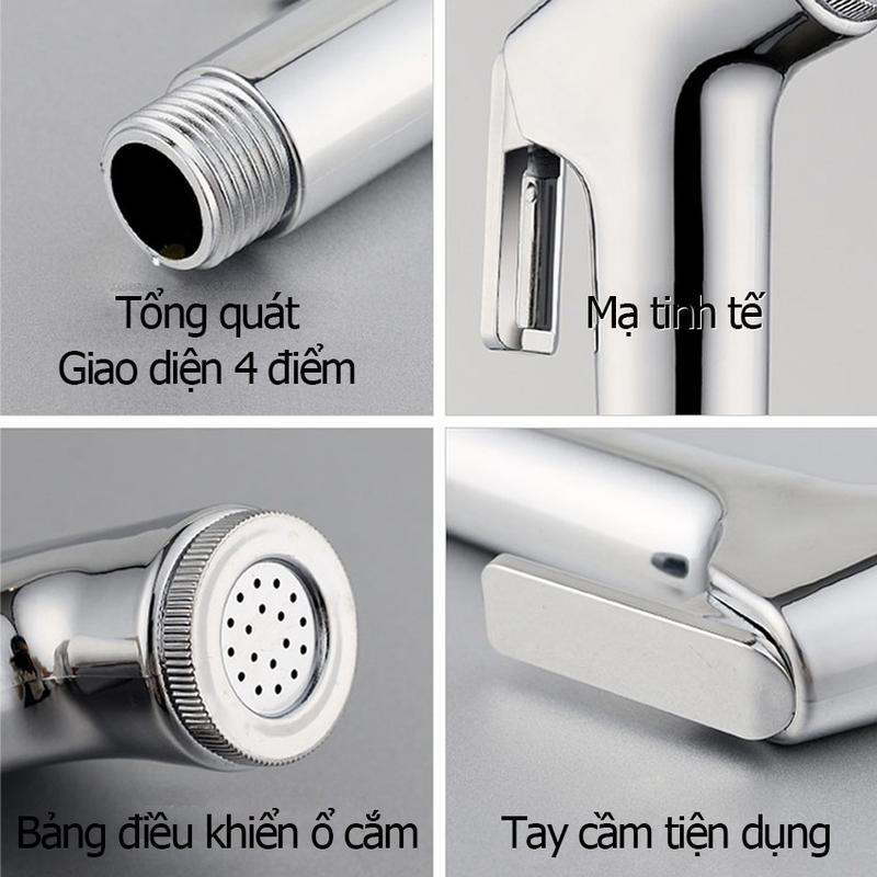 Bộ Vòi Xịt Vệ Bền Bỉ, Vòi Xịt Bồn Cầu Kèm Dây, Cài Xịt vòi  xịt  vệ  sinh 1