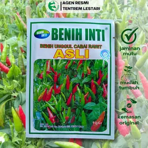 Benih Cabe Rawit Hijau 10 gram Asli Cap Benih INTI Tegak Pedas