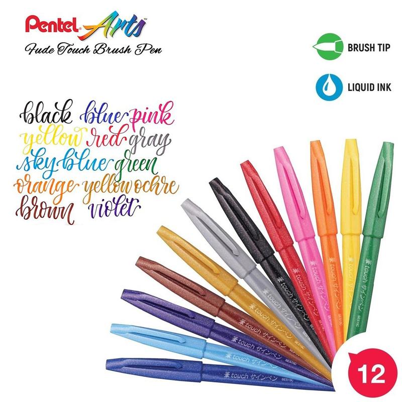 MÀU CƠ BẢN - BÚT VIẾT THƯ PHÁP PENTEL FUDE TOUCH BRUSH SIGN PEN