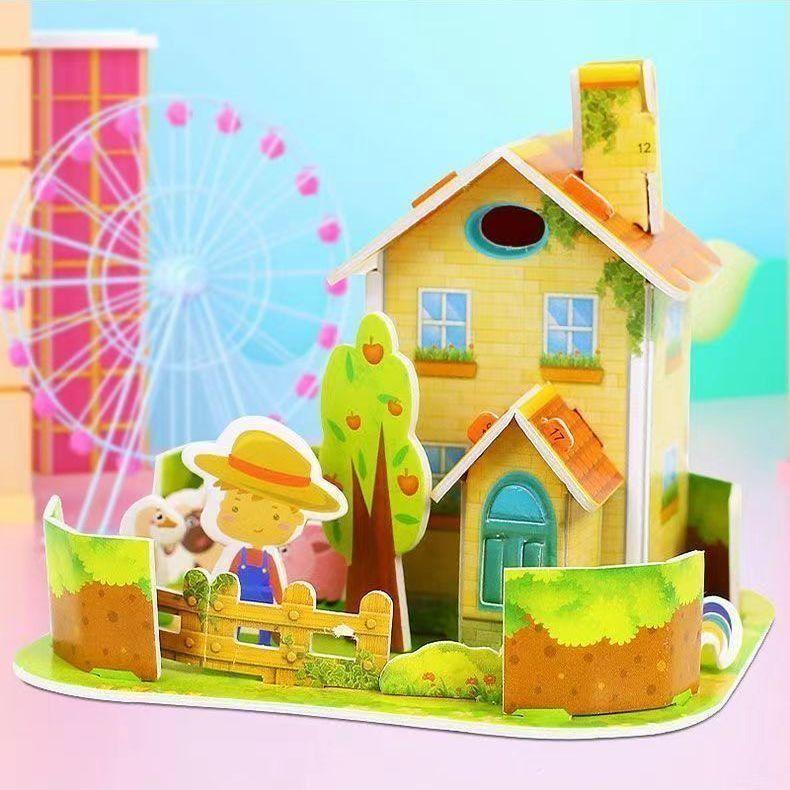 Product Introduction of Paper Block 3d  Puzzle Model House Paper Puzzle Baby Parent-Child Toys Kindergarten Prizes Gift Educational Toys Boys and Girls Primary School Students 15