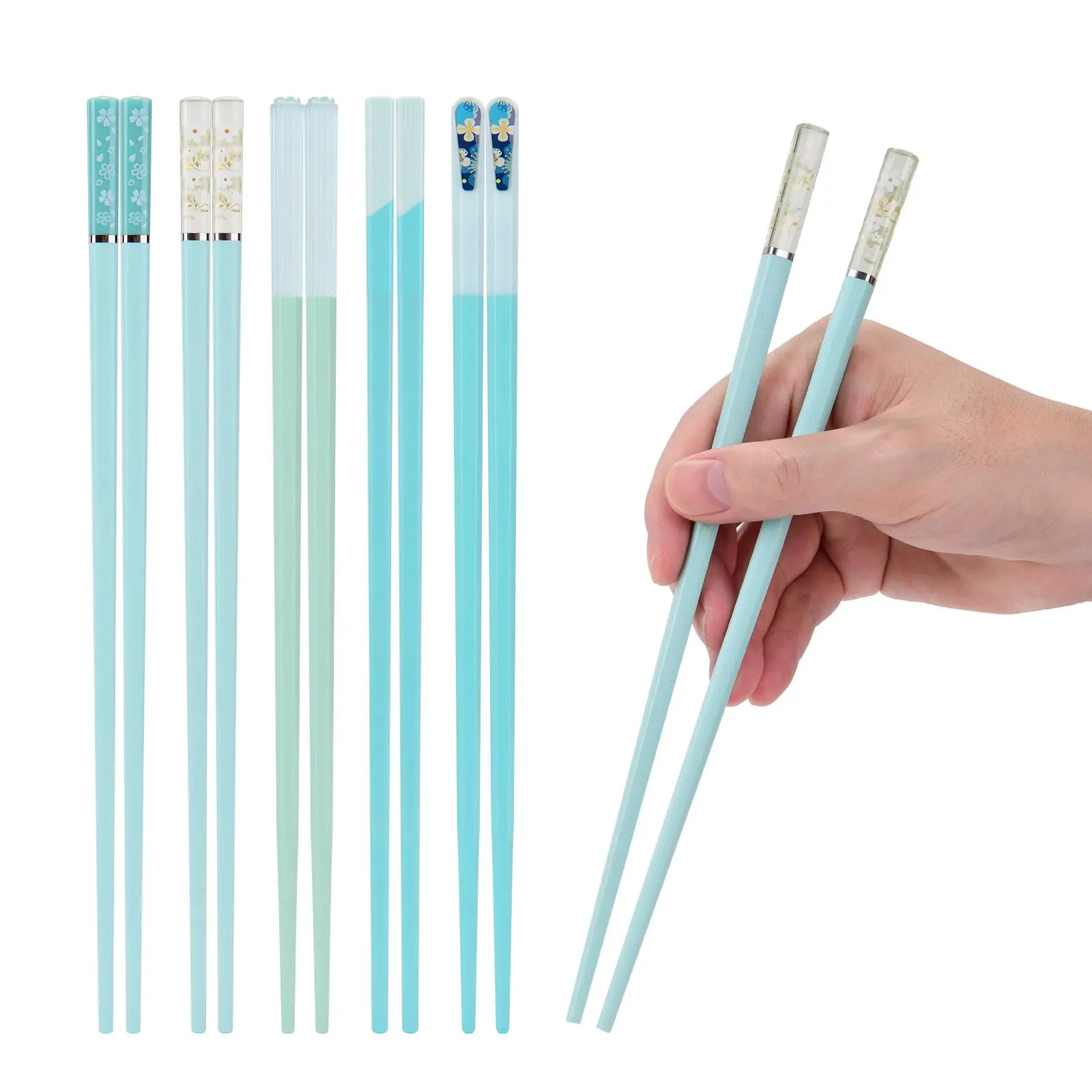 5 Pairs Reusable Chopsticks, Durable Non-slip Dishwasher Safe Chopsticks, Home Kitchen Tableware, Kitchen Accessories