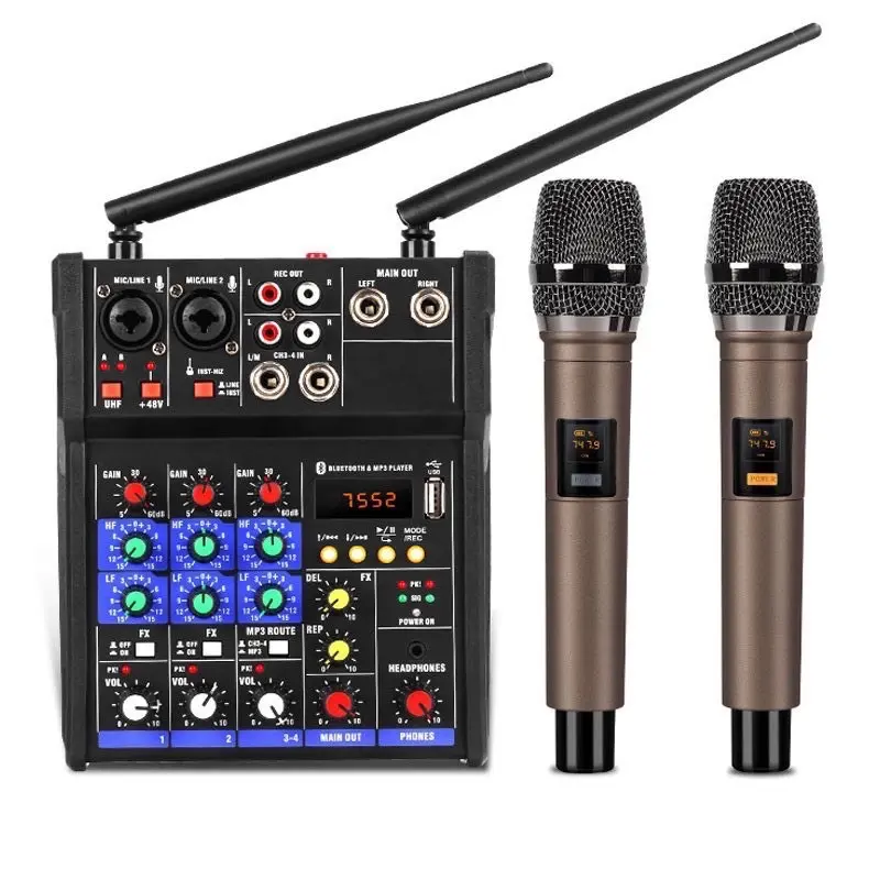 Bộ Mixxer hát livestream G4 Bluetooth kèm 2 mic không dây. Dùng được cho loa kéo, loa ô tô, dàn karaoke gia đình, livestream, thu âm Kem Mixer 3