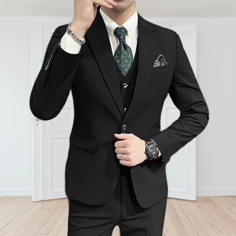 ( MUA 1 ĐƯỢC 5  ) Bộ Vest Nam Trẻ Trung Gồm áo và quần  Chất Liệu Tuyết Hàn 3 Lớp Không xù không  Bám Bụi Cá Tính Lịch Lãm Menswear Tặng Kem 3 Phụ Kiện cavat ,ghim cài vest và quần sịp