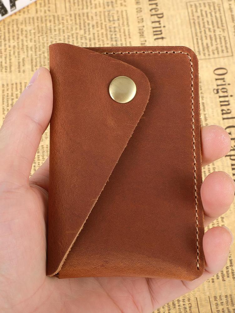 Product Introduction of Business Card Box Flip Cover, Cowhide Card Holder, Retro Credit Card Holder, Ultra-Thin Credit Card Box, Flat Wallet, Business Card Holder, Men'S And Women'S Wallet 16