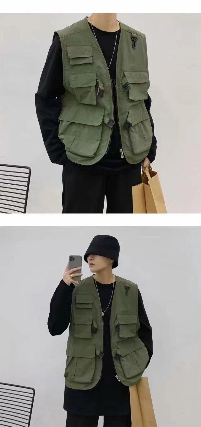 Product Introduction of 2025 Four Seasons Functional Tactical Vest Unisex Dark High Street Loose Casual Workwear Sleeveless Vest Unisex Jacket Trend 6