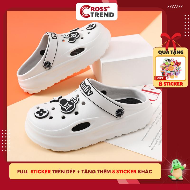 Dép cross nữ đế thấp 3.5cm,  GiàY dép quai hậu nữ Yunliv Trắng hottrend 2023 girl phố sang chảnh kiểu Hàn Quốc có quai hậu điều chỉnh CROSS TREND