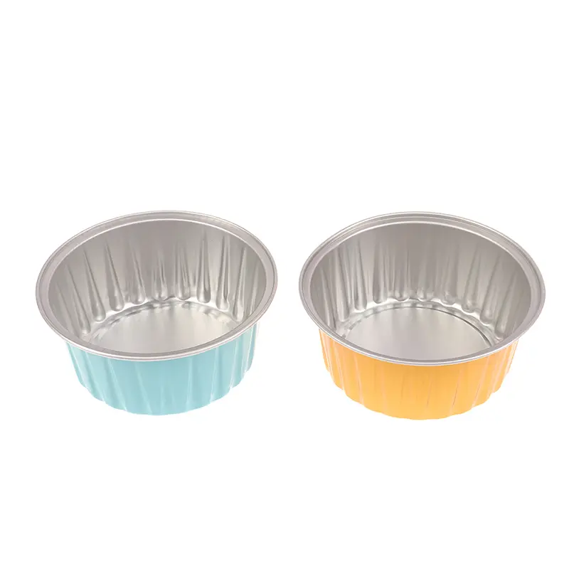 Khuôn Cốc Thiếc Lá Nhôm Tròn, Có Thể Tái Sử Dụng, 10 Cái, Thích Hợp Làm Pudding Và Bánh Ngọt, Hộp Giấy Thiếc Nồi Chiên Không Dầu, Khay Nướng Nhỏ Dụng Cụ Làm Bánh Và Làm Bánh 4