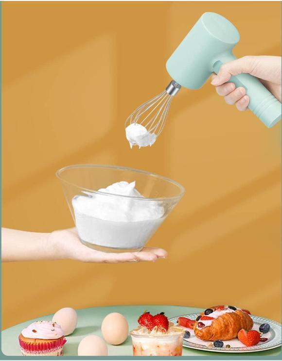 Mixer elektrik 3 kecepatan yang dapat diatur, mixer tangan tanpa kabel, mixer adonan kue elektrikkeluarga