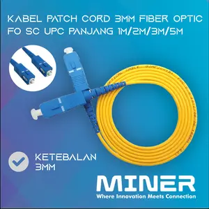 Kabel Patch Cord 3mm Fiber Optic FO SC UPC Panjang 1M / 2M / 3M / 5M Biru
