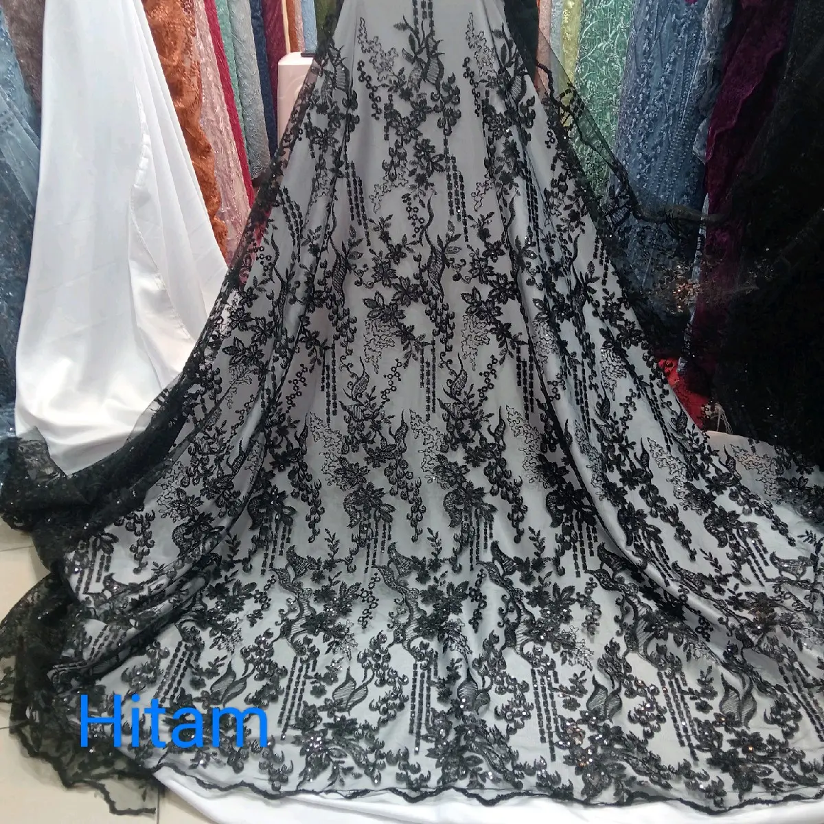 KAIN TILE BORDIR PAYET KOREA TERBARU TERMURAH Katun