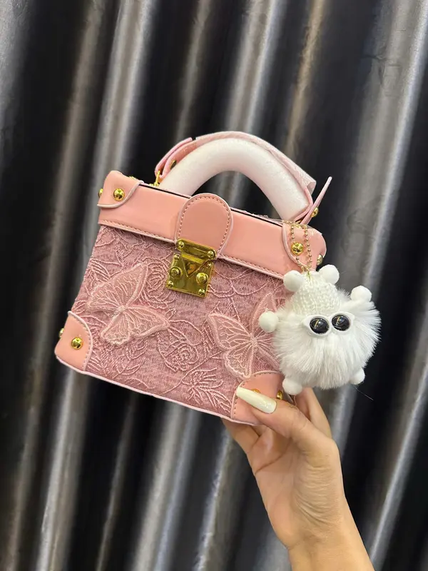 Set túi 3 món ( túi + charm + kẹp tóc) Túi Cốp Vuông Nữ Sang Chảnh Đón Xuân 2025 6