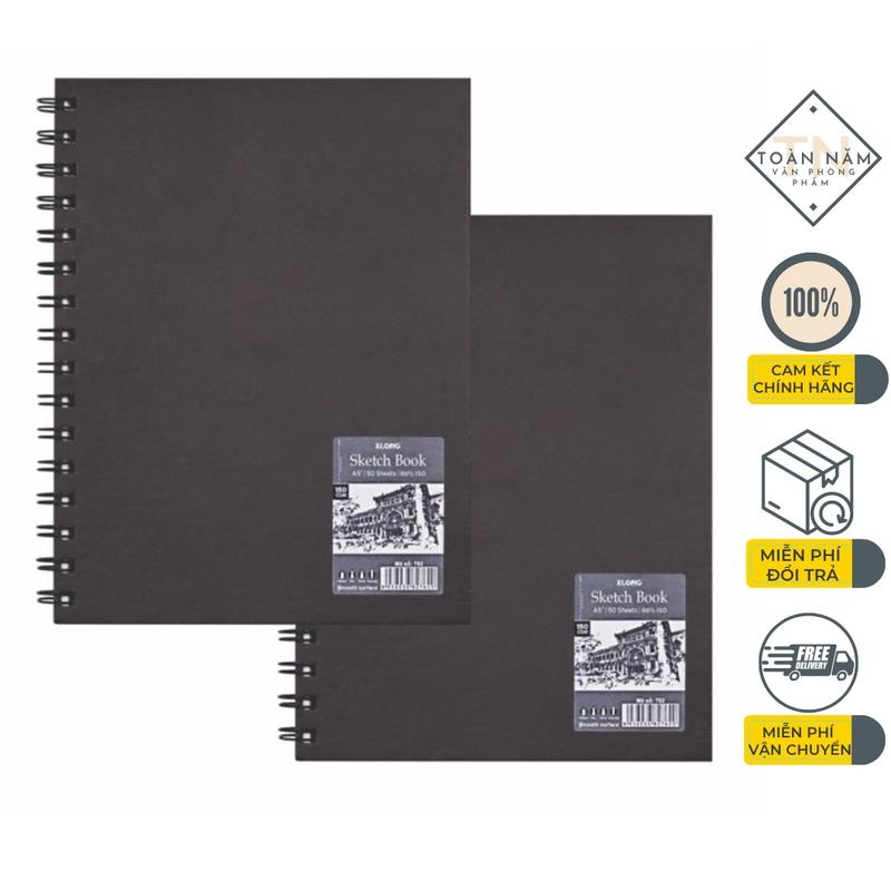 Sổ vẽ phác thảo KLONG A5 A4 giấy trơn Sketchbook + 50 tờ 150GSM; MS: 762 764