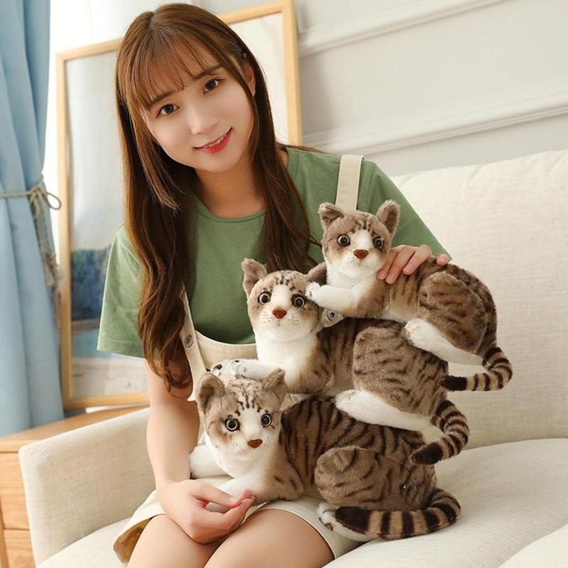 Simulation Cat Plush Toy Simulation Cat Realistic Short Plush Doll Doll Cat F8F6 2