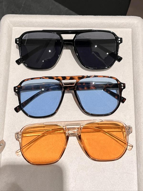 Vintage Ombre Tinted Lens Sunglasses, Aviator Sunglasses for Everyday Use, Versatile Modern Brown Sunglasses for Men and Women, Travel Accessories, Couples Gifts 7