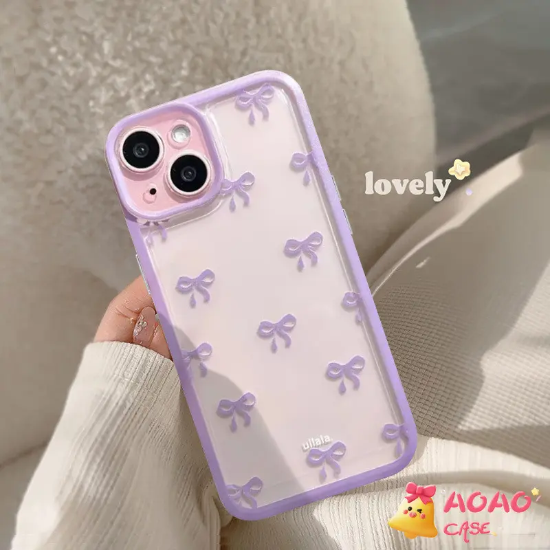Case HP Untuk Samsung A06 A15 A13 A55 A05 A35 A03 A05s A14 A12 A03s A24 A04s A30s A23 A54 A53 A32 A25 A50 A51 A52 A52s A10s A04E A50s A20 A34 A31 A02s A11 A20s Romance Cartoon Macaron Bow Knot Transparan Soft TPU Back Cover 3
