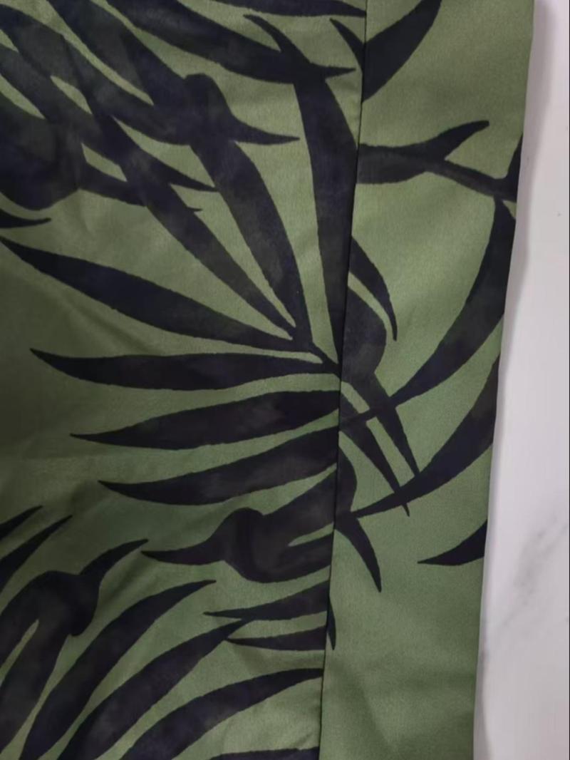 Product Introduction of Women's Plants Print Skirt, Elegant Fashion Casual  Split Thigh  Skirt for Daily Outdoor Wear, Ladies Clothes for All Seasons 6