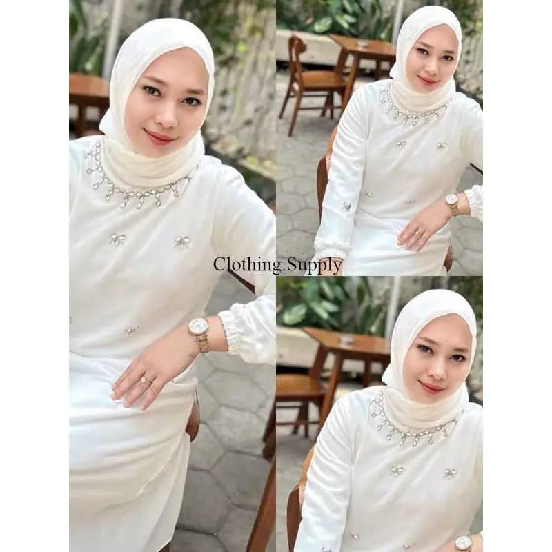 GAMIS MALAYSIA CERUTY FAYZA PAYET DRESS KONDANGAN DRESS PESTA DRESS MALAY TERBARU Muslim Wanita Dewasa Lebaran 8
