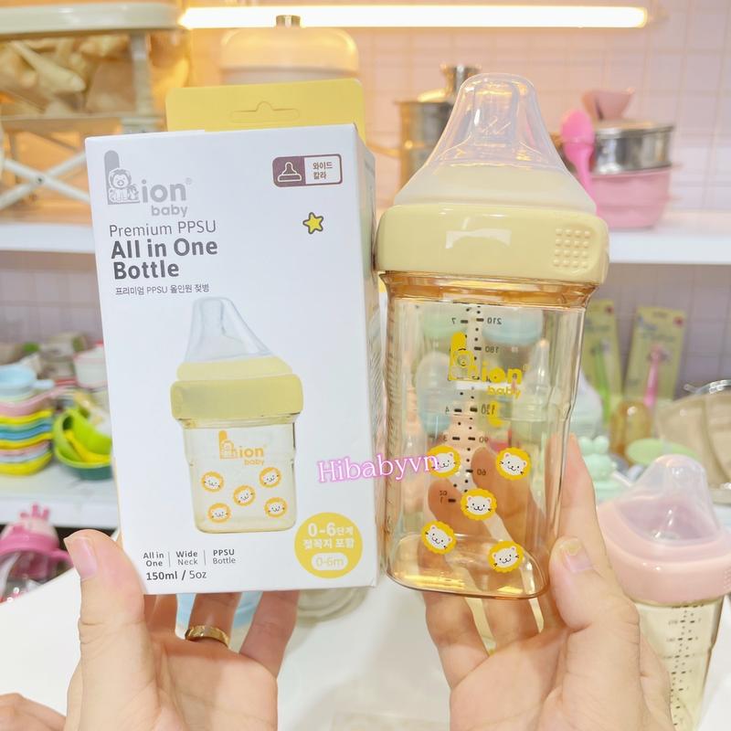 Bình sữa Lion Baby PPSU nhiều họa tiết CỔ VUÔNG dung tích 150ml / 240ml bình sữa  cho bé