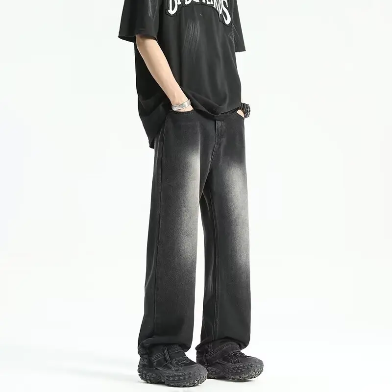 🎉FREE SHIP🎉Quần Jean Nam WASH Mài Dáng Suông Ống Rộng Quần Baggy Retro 2 Màu Wash Phong Cách Hàn Quốc MIAA 3