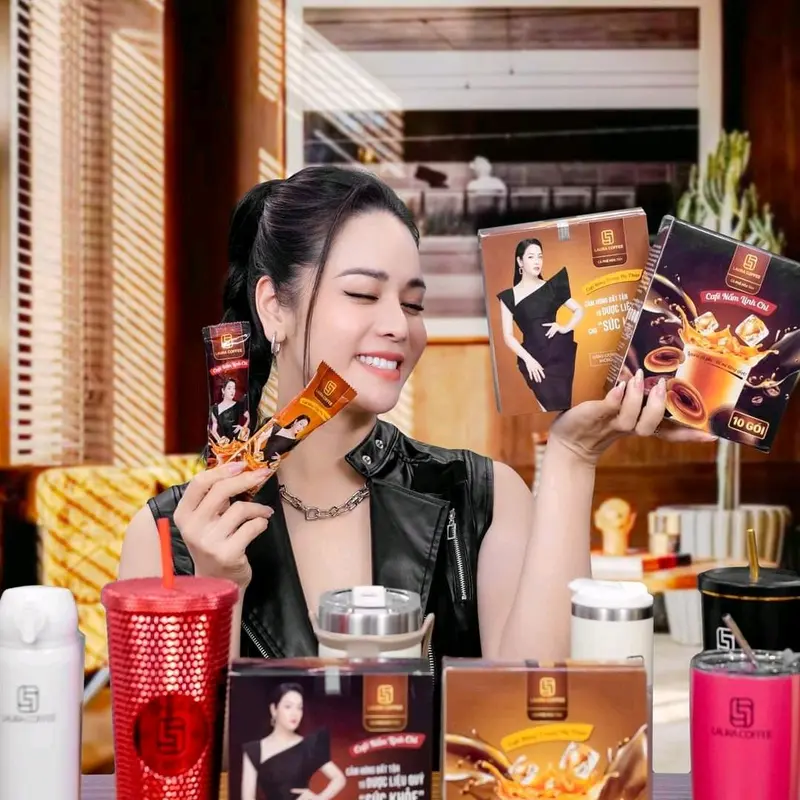 Combo 2 Hộp 2 vị cà phê laura Nhât Kim Anh Đông Trùng và Nấm Linh Chi 2