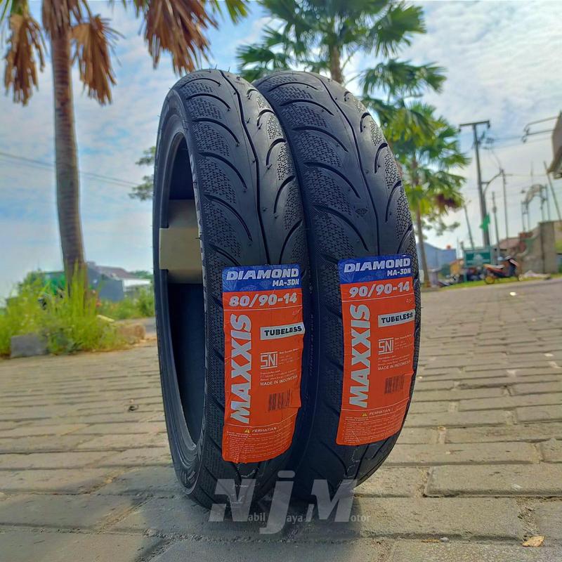 Product Introduction of Paket Ban Motor Matic ring 14  Maxxis Diamond 80/90-14 dan 90/90-14 Tubeless Gratis Pentil 2