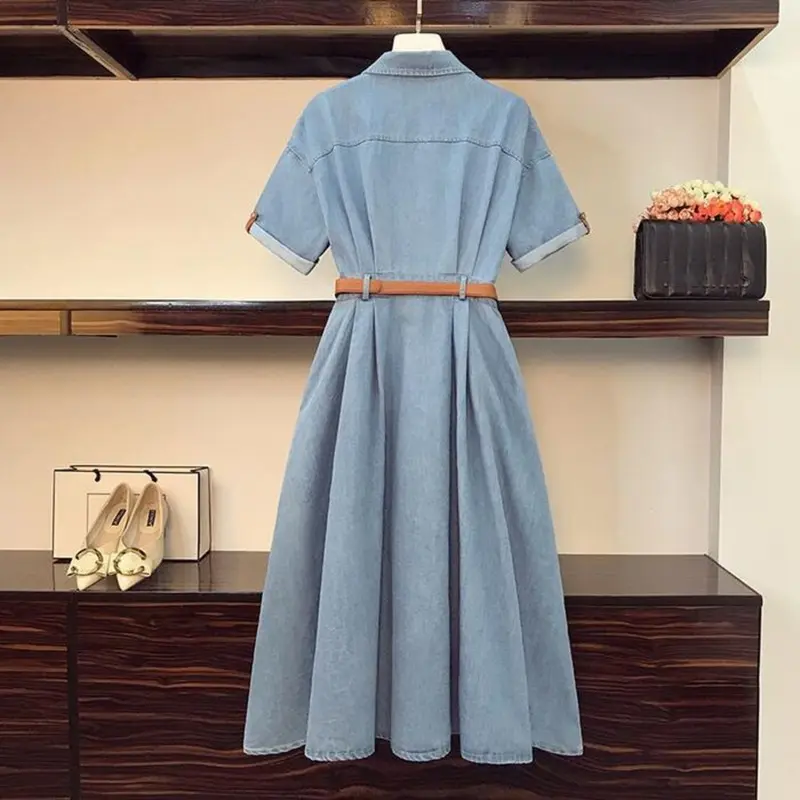 Váy jean denim dress dài xòe chất mềm trẻ trung thanh lịch JU24034 Joy1886 cho nữ - Women, Nữ vaytet đầm  trắng vay sang 6